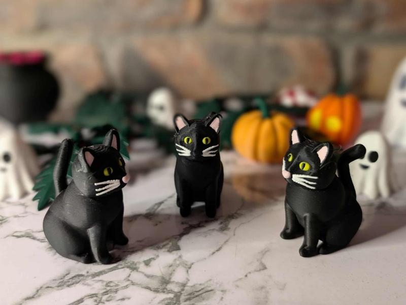 Sitting Black Cat Figure