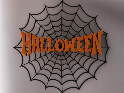 Halloween Lettering with Spider Web 