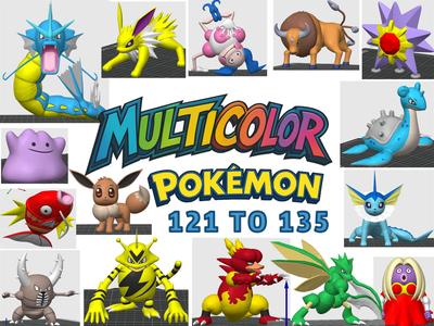 Multicolor Pokemon 121 to 135 (Gen 1)