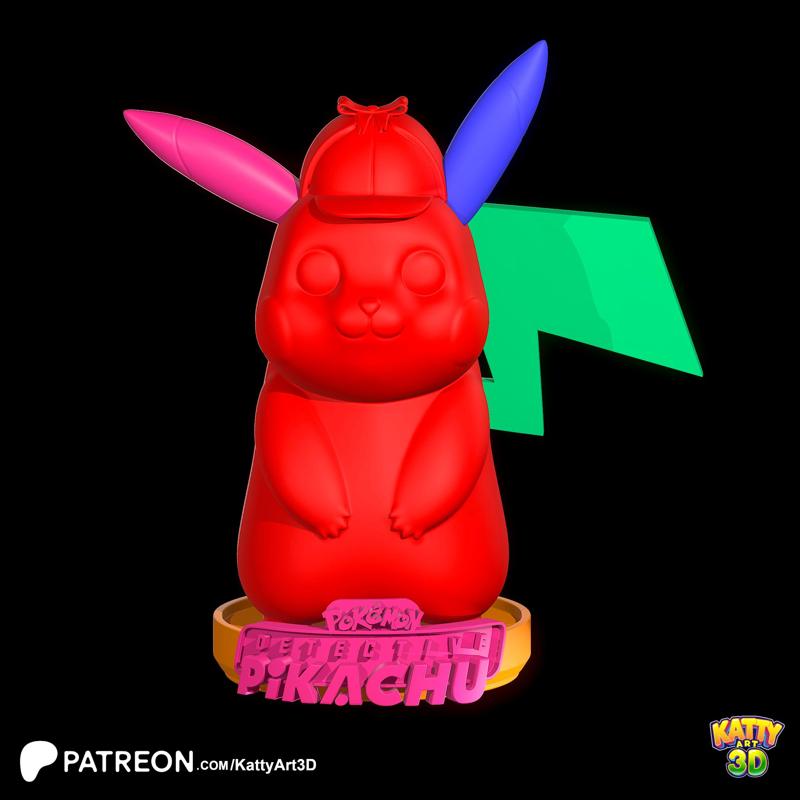 Detective Pikachu - 3D Printable Cartoon Style Figure / Detective Pikachu - 3D Printable Cartoon Style Figure