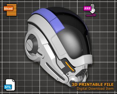Andromeda Helmet - Mass Effect - 3D Printing Model + Thermoform