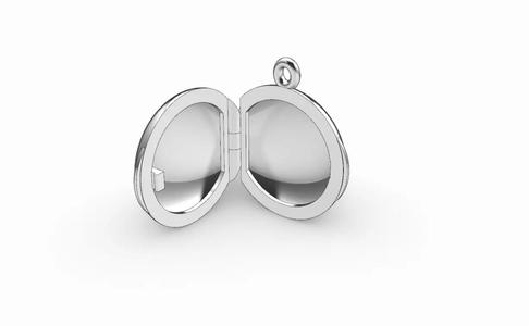 Round locket with integrated hinge and clasp - 20mm