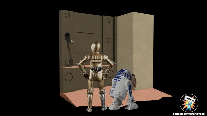 Star Wars Jabba's Palace Door Diorama for 3.75" and 6" figures