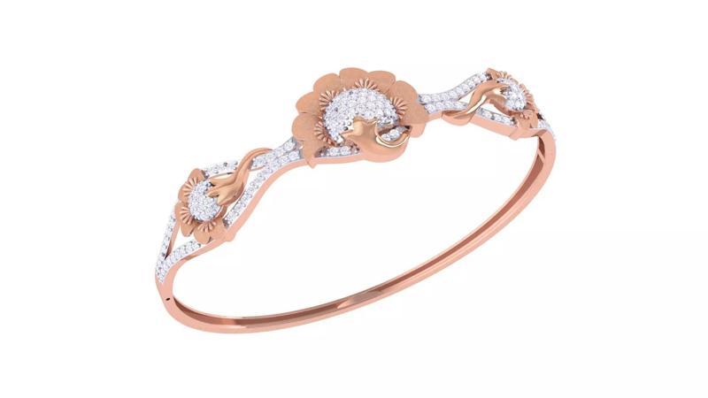 Flower Women Light wt Diamond Bracelet 3dm renders