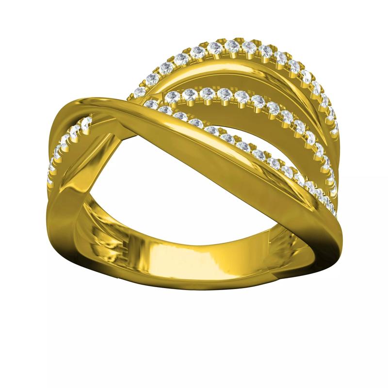 Antique Criss Cross Wave Diamond Ring