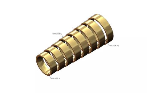 6mm wide flat comfort fit wedding band US sizes 5to12