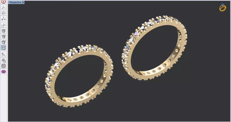 micro prong setting eternity band in two sizes