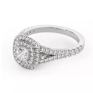 Double Layer Cushion Engagement Ring