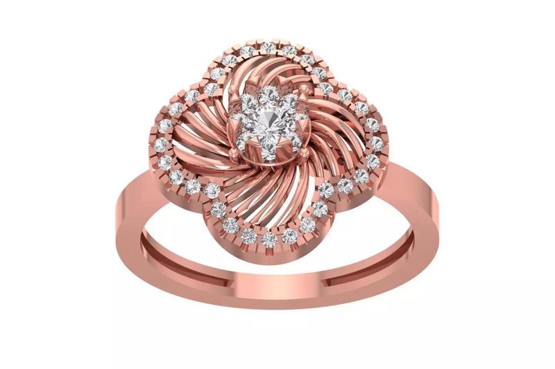 Women Wedding Engagement Flower Ring