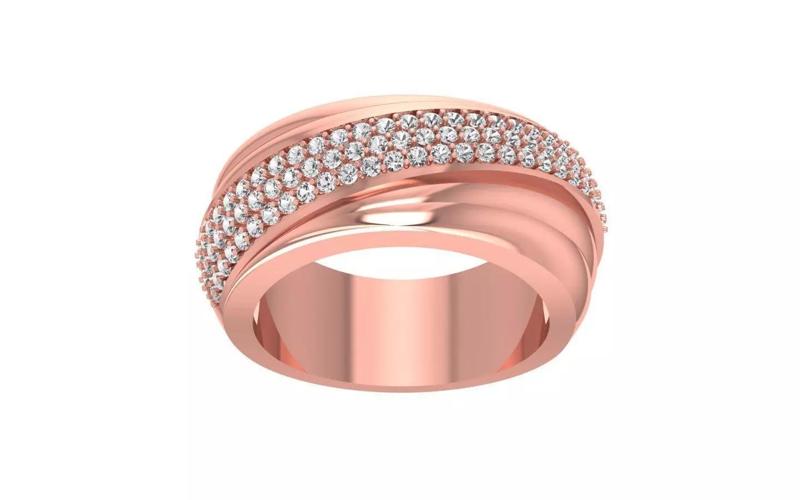 Round Cut Women Wedding Band 3dm STL OBJ FBX Render Details