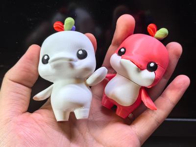 White Dolphin - Multi-part - National Games Mascot - Xiyangyang