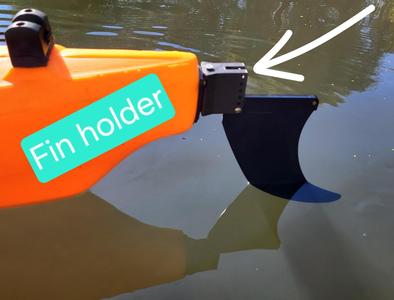 Fin holder for prijon kayak