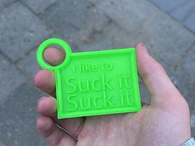 I like to suck it suck it keychain