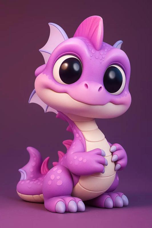 Adorable Baby Dragon 3D Model