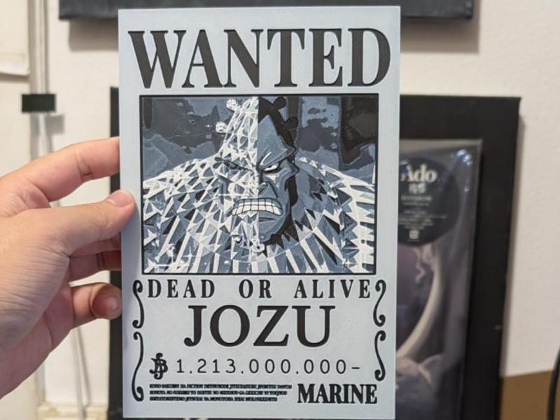 Jozu Wanted Poster One Piece Hueforge 3 Colores