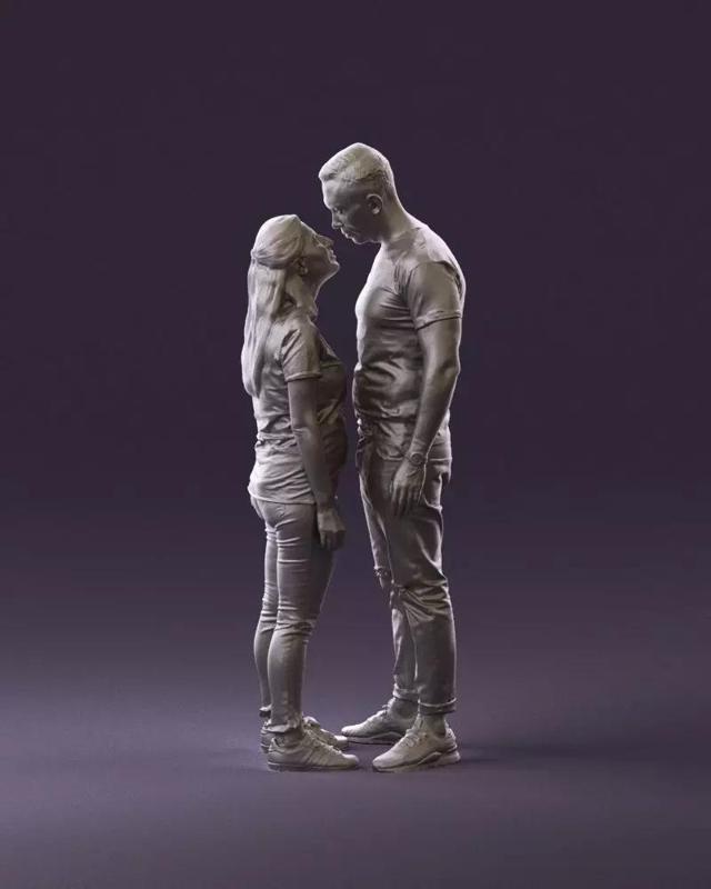 001041 man and woman looking on each other 3D Print Ready