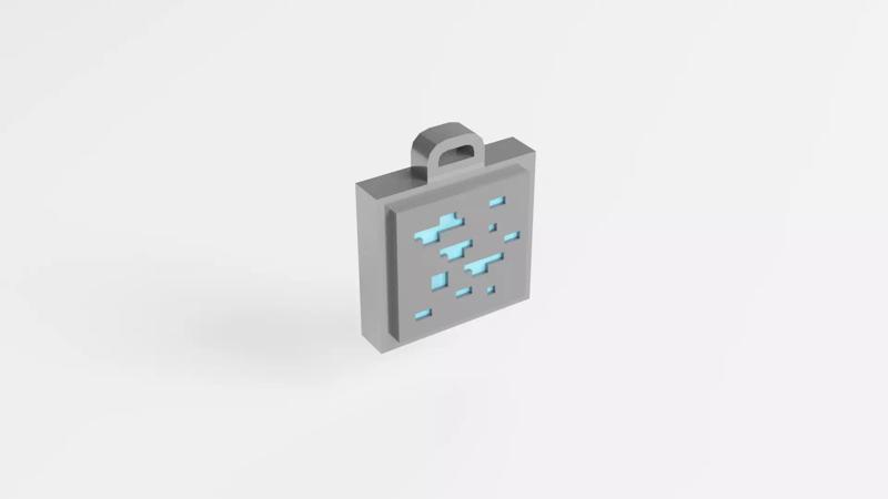 Diamond Block Keychain Minecraft Inspired