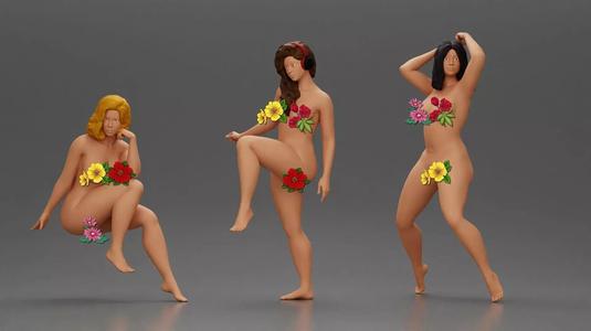 3 Naked Gilrs