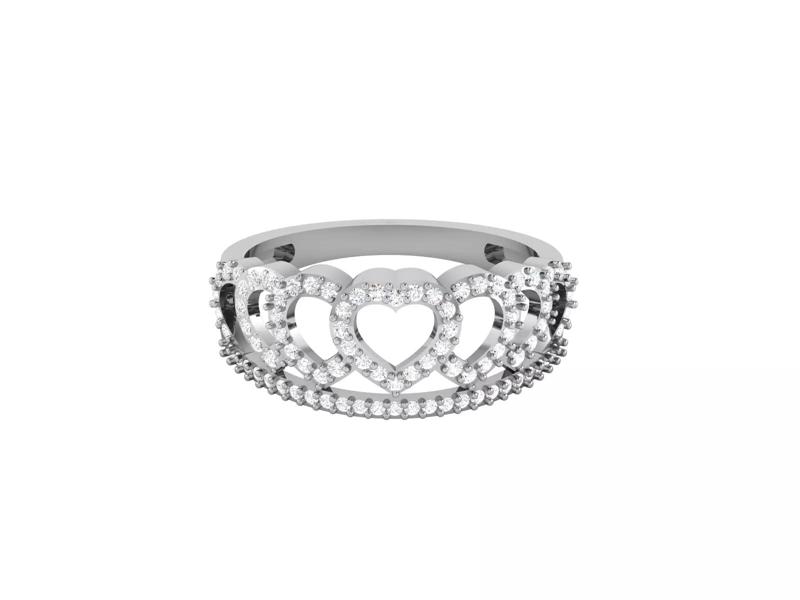 Women Heart Ring 3dm STL OBJ FBX Render Details