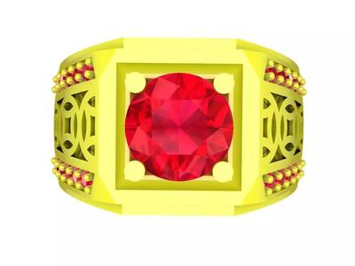 Chinese Coins Diamond Lucky Men Ring 3D Model 7380A