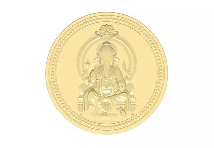 Lord Ganesh ji coin bas relief design