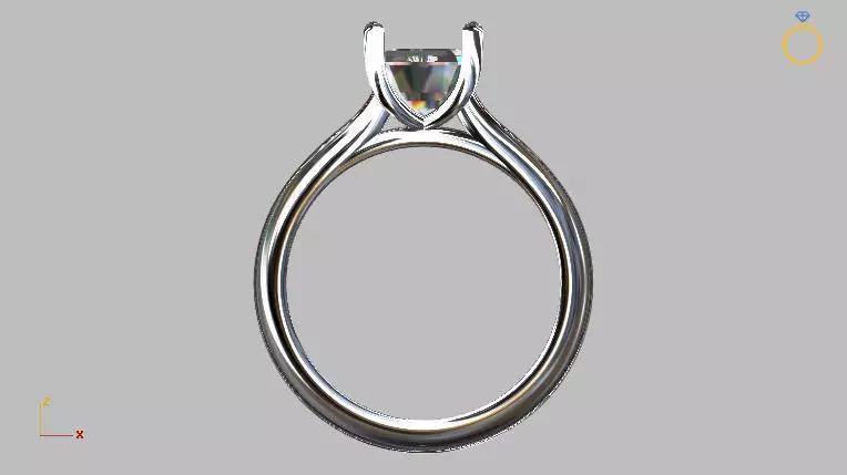 Solitaire Ring Octogon Gem
