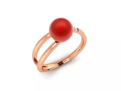 Women Pearl Ring 3dm render details