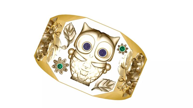 OWL BIRD DESIGN RING 3D PRINTABLE MODEL