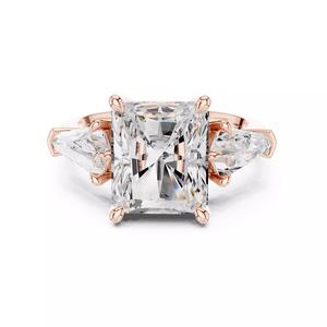 Three Stone Radiant Cut and Kite Cut Wedding Ring 3DM STL Video
