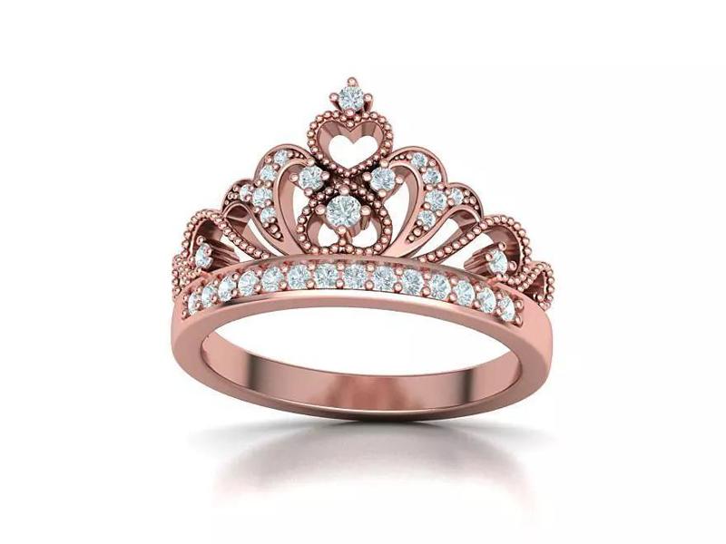 Tiara Crown Ring Princess Hearts Ring 3dmodel