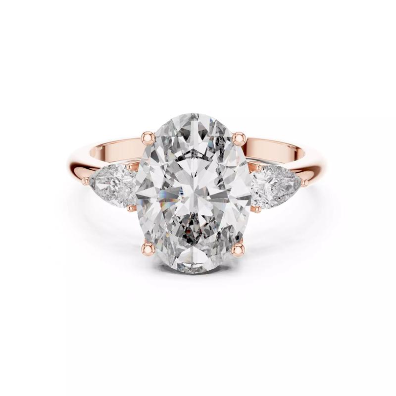 Three Stone Oval and Pear Cut Diamond Wedding Ring 3DM STL Video