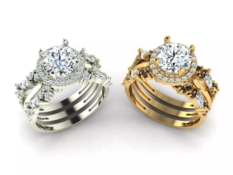 Two piece solitaire ring