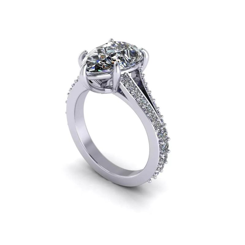 Tension Side Stone Woman Wedding Ring