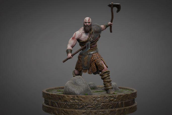 A Viking with two axes