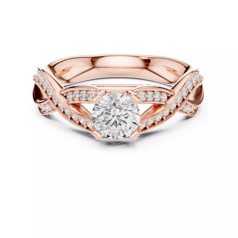 Twisted Shank Round Cut Diamond Engagement Ring 3DM STL Video