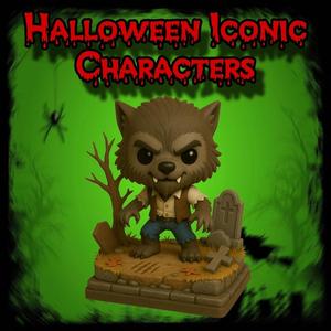 Werewolf diorama chibi Halloween iconic characters
