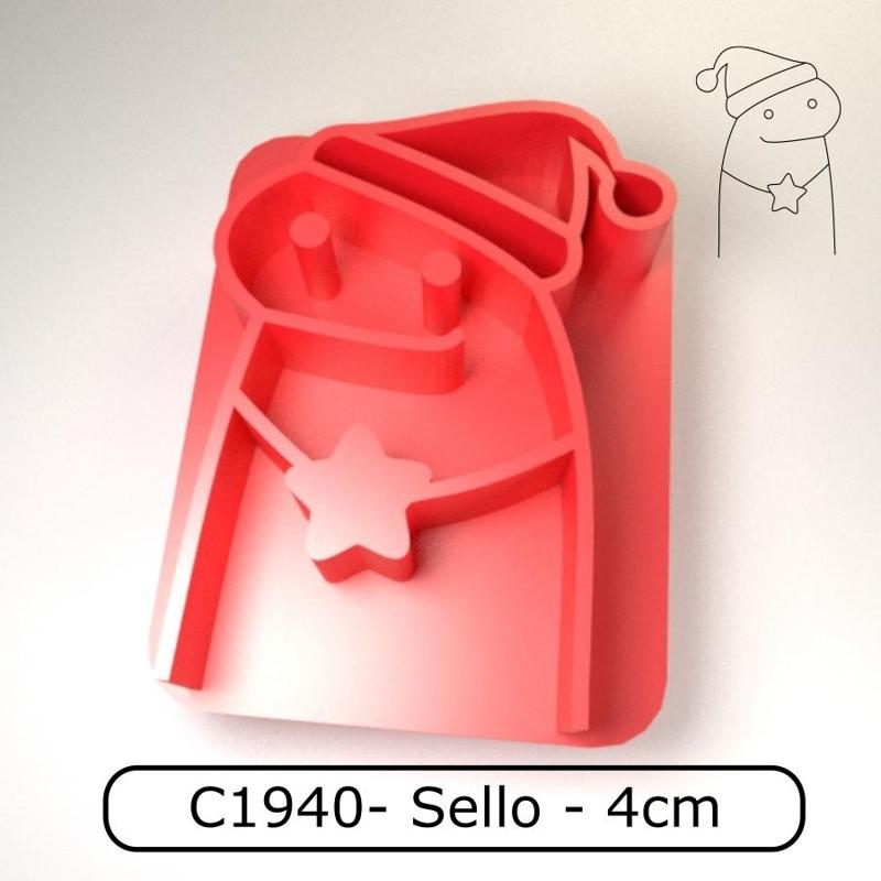 Cookie stamp / Cortante de galletitas sello - Flork Xmas star / Flork con estrella de Navidad