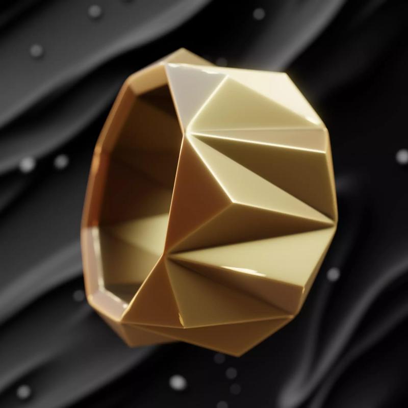 Crystalline Facet Ring - Precision Faceted Gold Jewelry 03