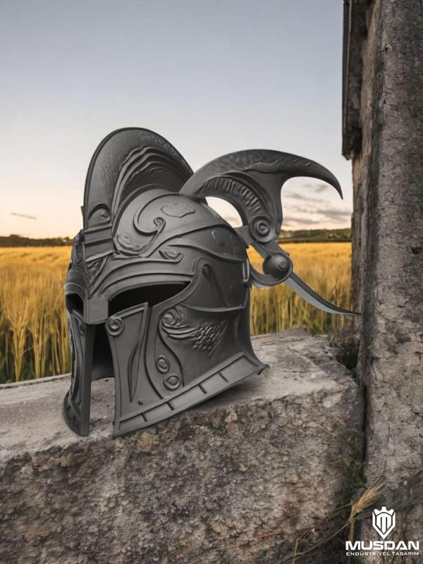 Fantasy Warrior Helmet Ornamental 3D Printable Spartan-Inspired Armor