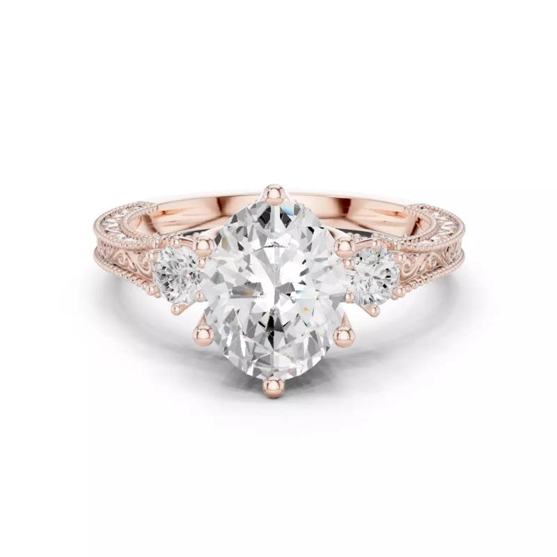 Oval Solitaire Ring 3dm stl renders animation videos details
