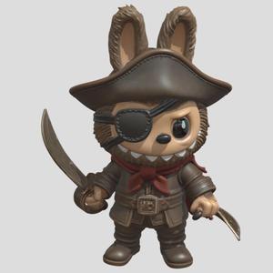 Labubu Pirate, Collectible 3D Printable Figure STL