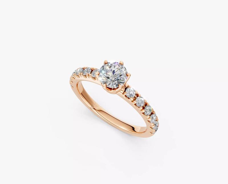 Solitaire engagement ring crown diamond-RJ028