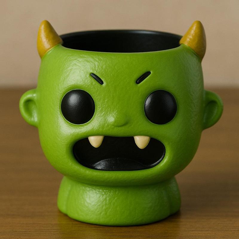 Monstruo, maceta, decoración, hogar, porta objetos, dulcero, fiesta, Halloween,