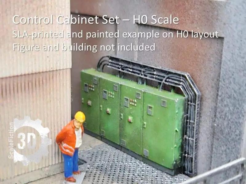 H0 Scale - Control Cabinet and Cable Tray