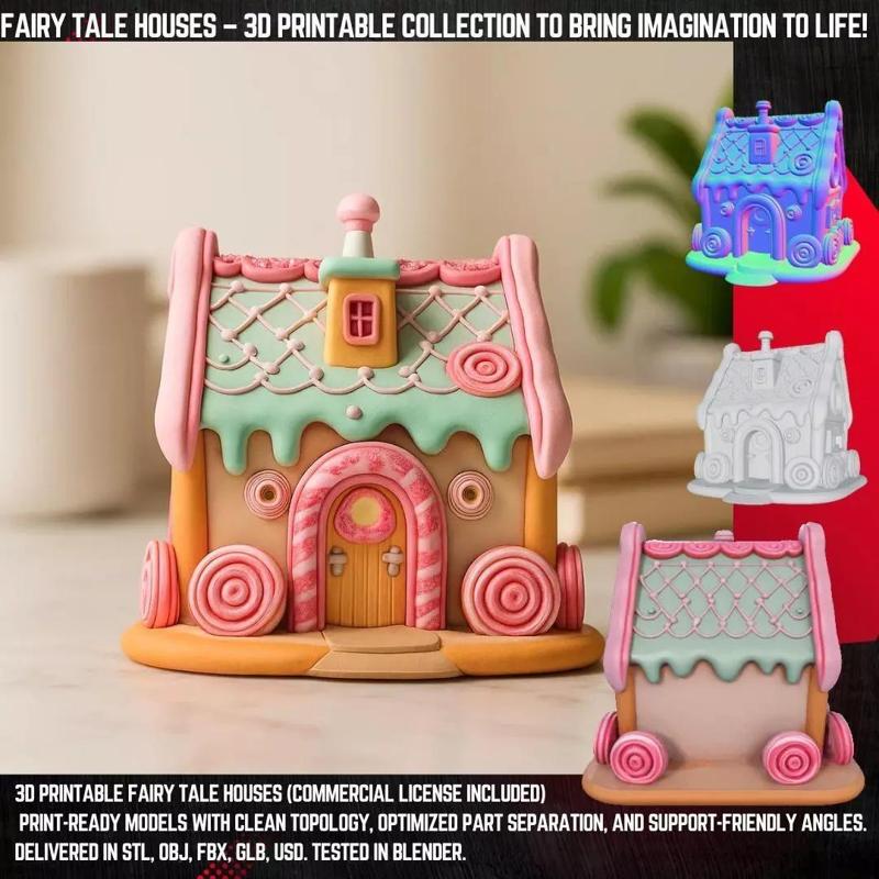 Fairytale Second Gingerbread Candy House 3D Model