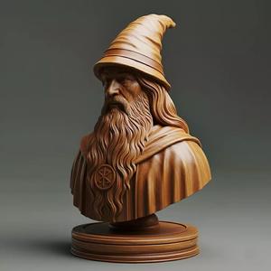 Medieval British Wizard Merlin Chess Piece
