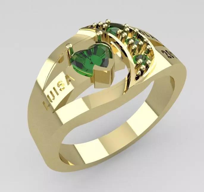 Anillo de grados con corazon  talla 6