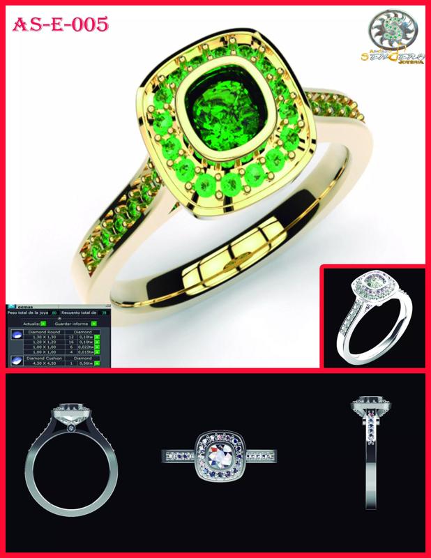 Solitario Con Engaste  AS-E-005