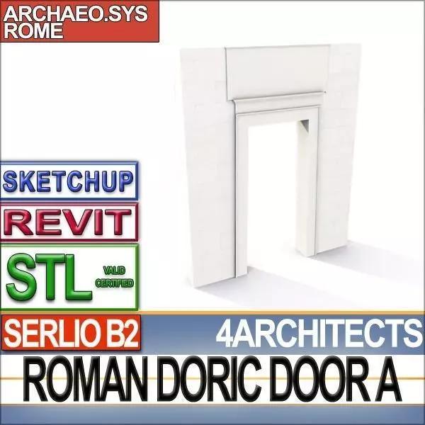 Ancient Roman Doric Door A Revit STL Printable