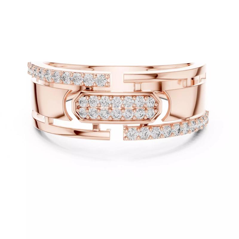 Wide Band Round Diamond Engagement Wedding Ring 3DM STL Video